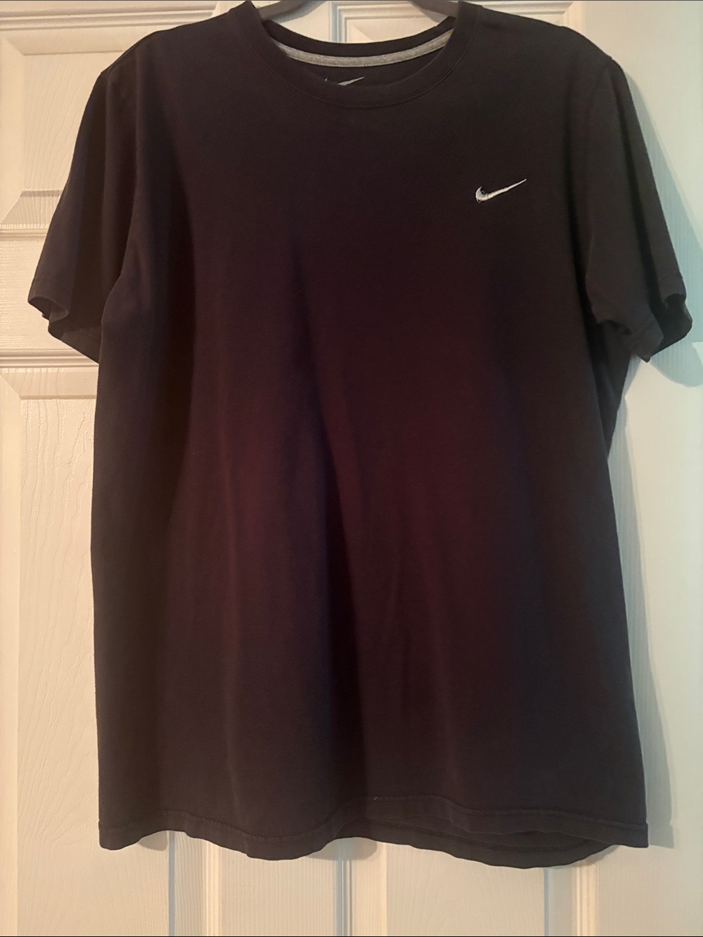 Nike Black Short Sleeve Crewneck Tee with White Swoosh